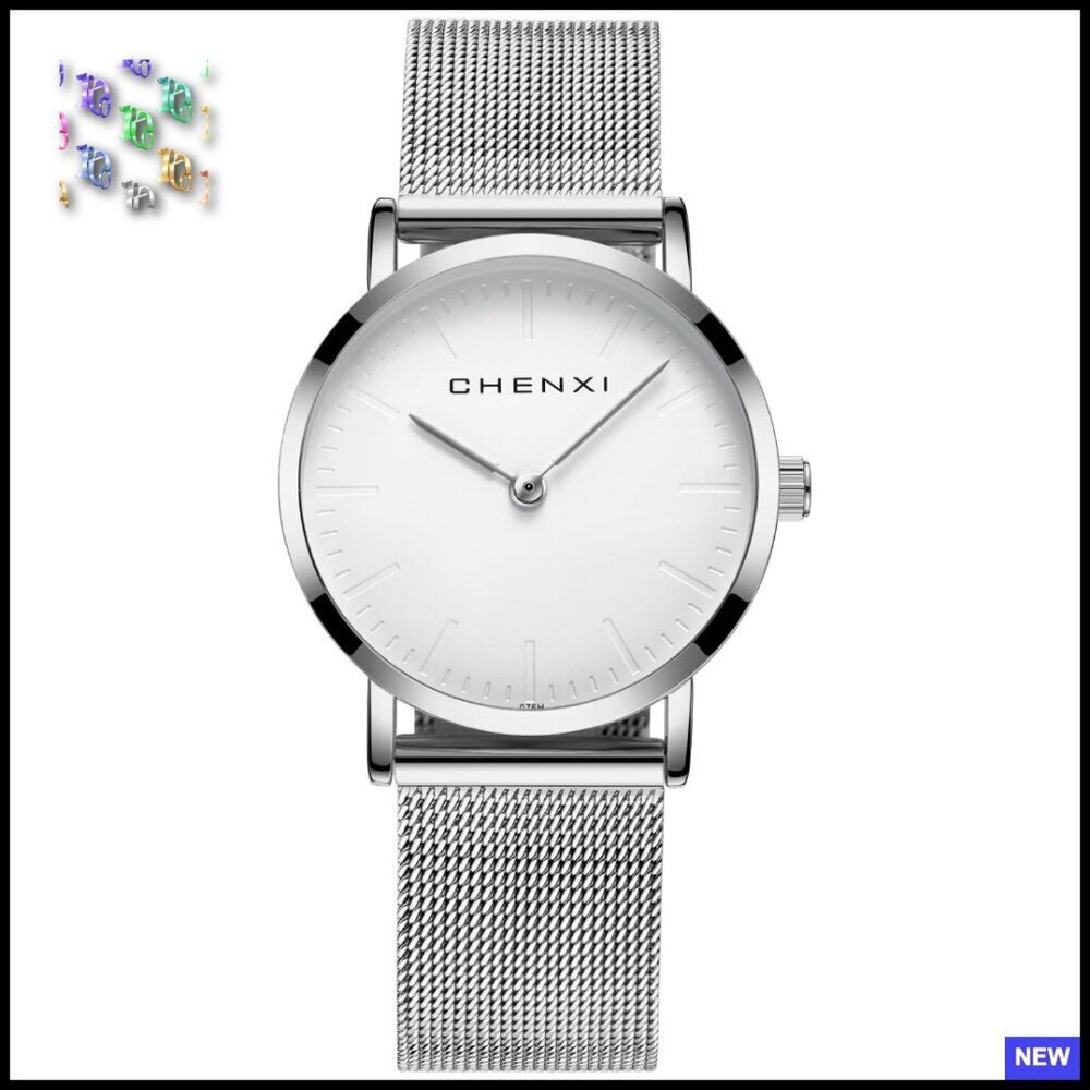 Ultra-Thin Quartz Watch Minimal Chic Mesh Bracelet Petite Wrist Elegant